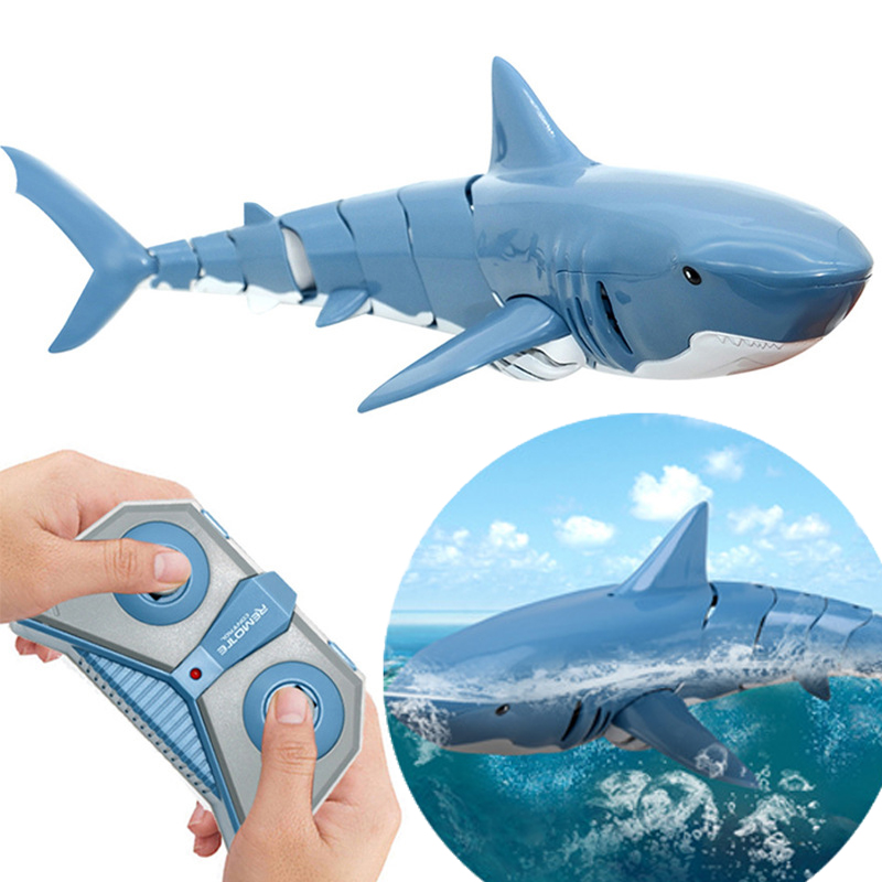 Electric Rc Shark Pool Toys,Fish Boat Toy Kids Rechargeable Remote Control Shark Toys//